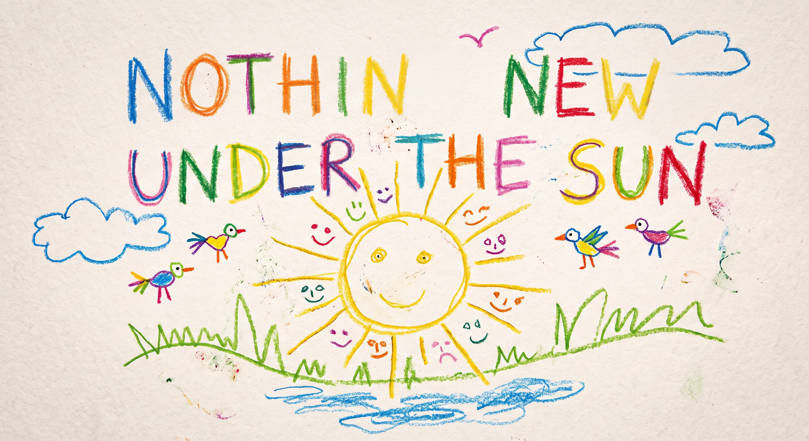 Nothin New Under The Sun — hand-drawn crayon logo